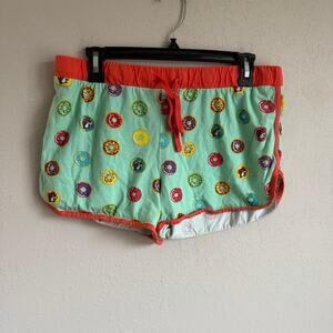 Buc-ee’s Orange Mint Donut Print Sleep Shorts Women S Travel Souvenir Loungewear
